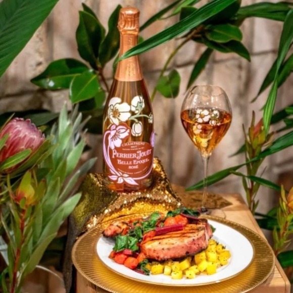 Perrier Jouet Verre Belle Epoque Hand PaintedAnimone Grand Champagne 6pc Set - Picture 6 of 15